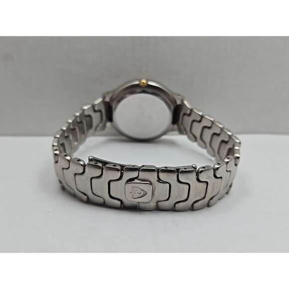 Croton Unisex Quartz 36mm Two Tone 23K Gold Plated Watch Date New Battery Japan - Picture 8 of 11